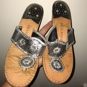 Silver size 8 JACK ROGERS wedge heel